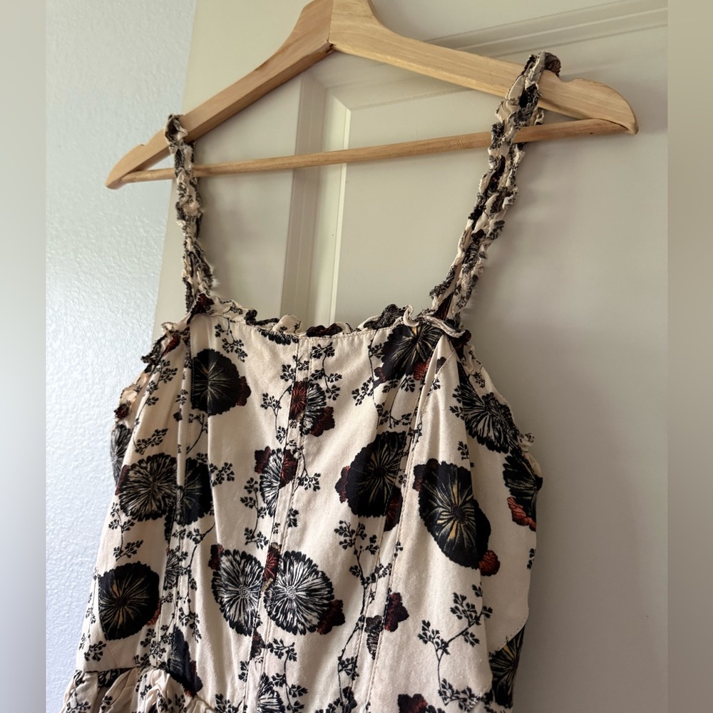 Ulla Johnson Adyna Cream Floral Tiered Midi Dress - Picture 7 of 10